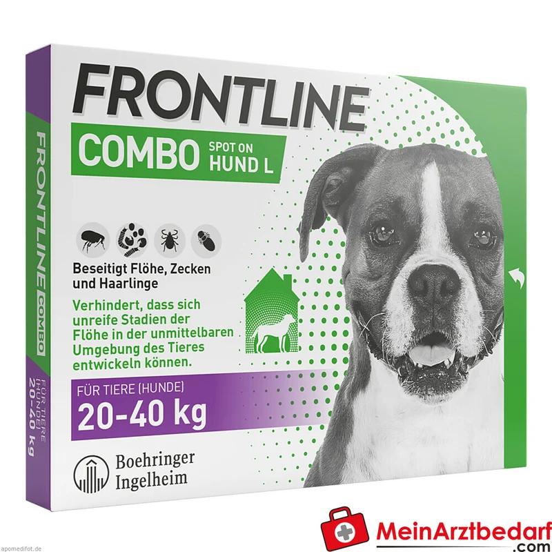 Frontline Combo Fipronil + (S)-Methopren Spot-on Hund L (20–40 kg) 3 Pipetten