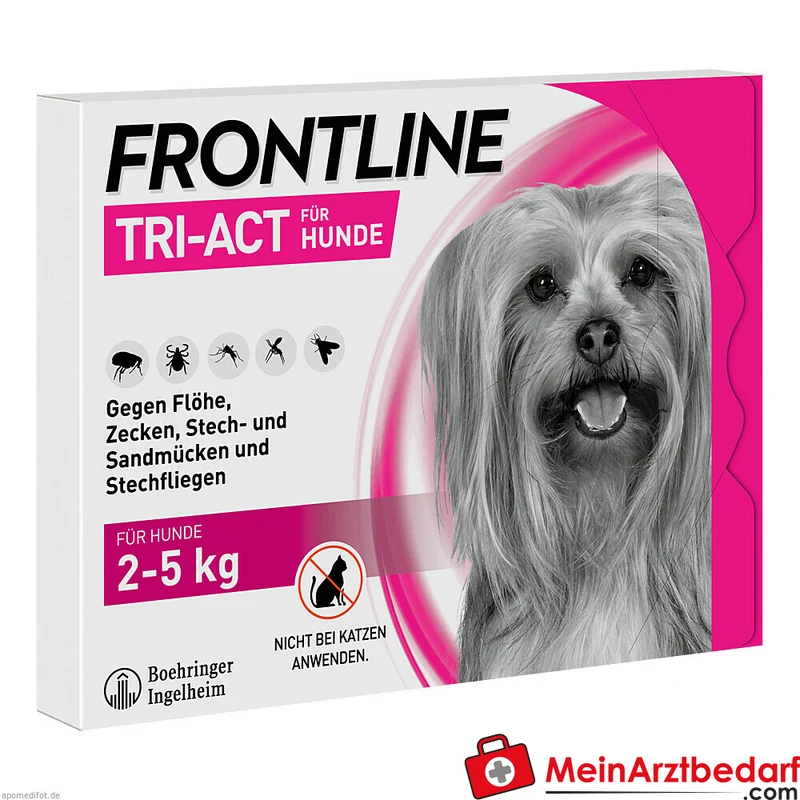 FRONTLINE TRI-ACT Fipronil/Permethrin Spot-on für Hunde 2–5 kg 6 Pipetten