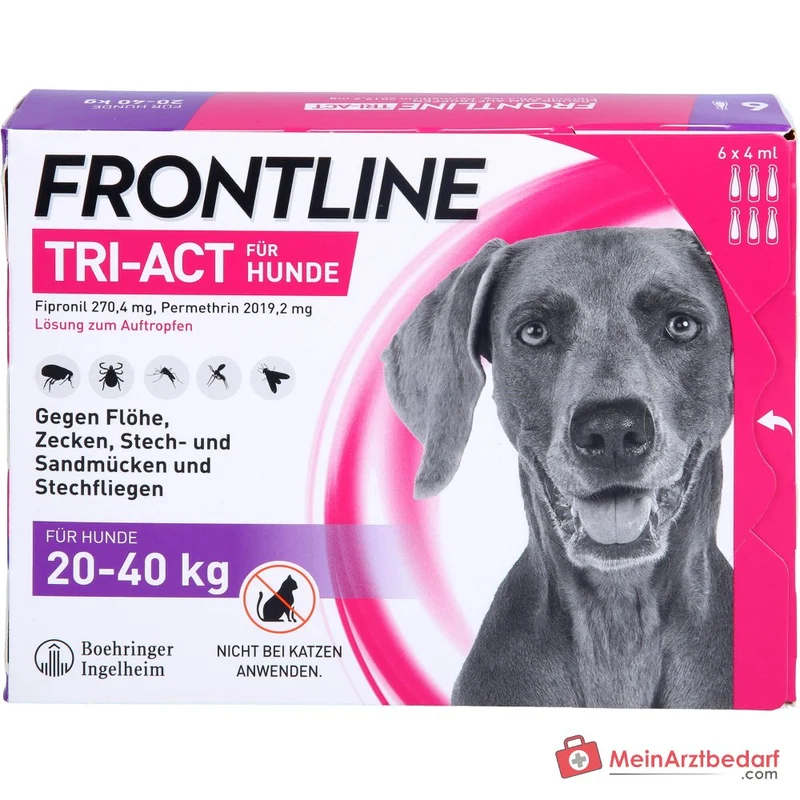 Frontline Tri-Act Spot-On Hund 20–40 kg Fipronil/Permethrin 6 Pipetten