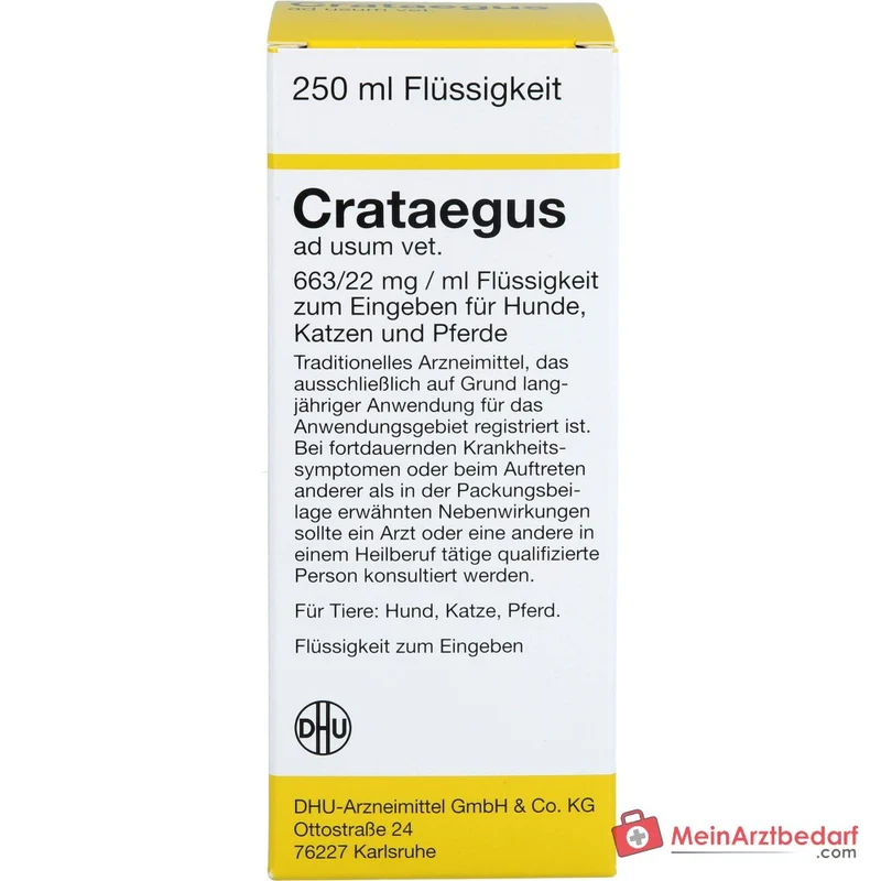 Crataegus ad usum vet Weißdorn-Extrakt Tropfen 250 ml für Hunde Katzen Pferde