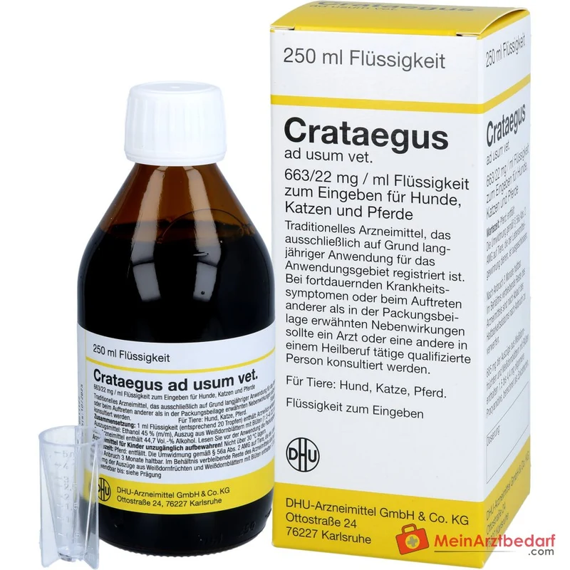 Crataegus ad usum vet Weißdorn-Extrakt Tropfen 250 ml für Hunde Katzen Pferde
