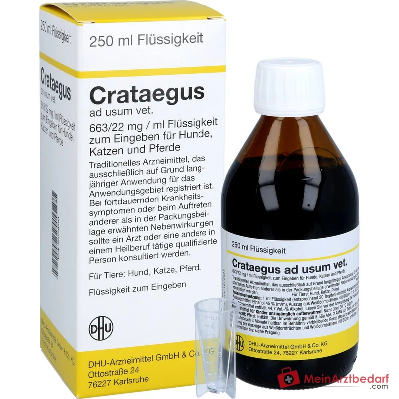 Crataegus ad usum vet Weißdorn-Extrakt Tropfen 250 ml für Hunde Katzen Pferde