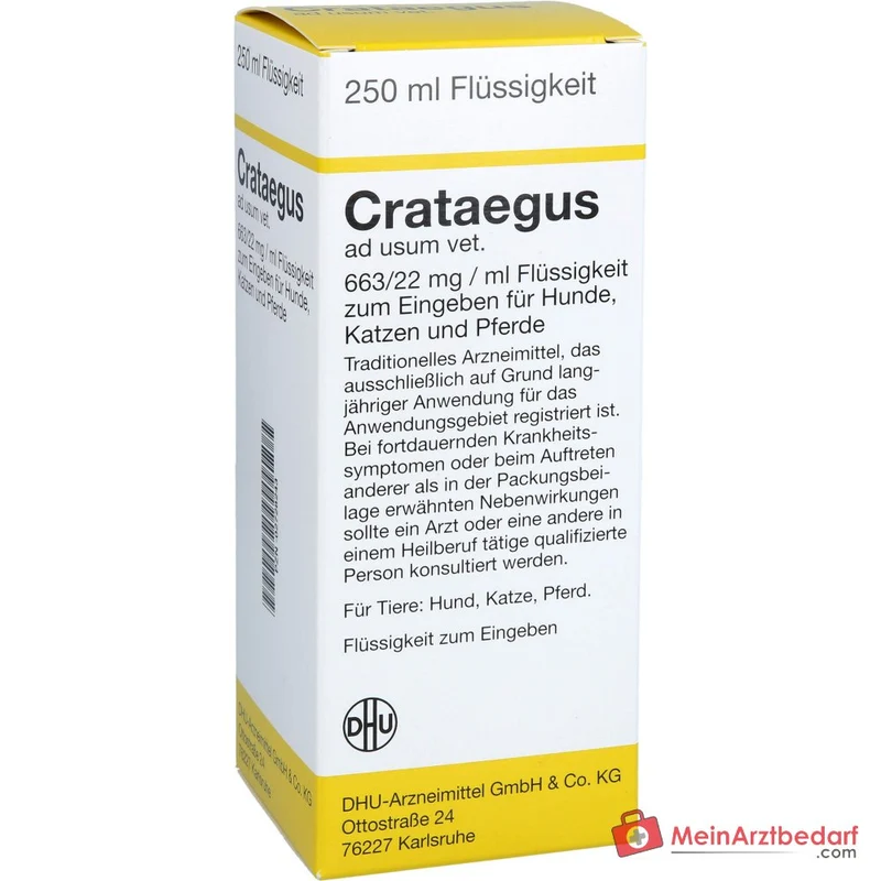 Crataegus ad usum vet Weißdorn-Extrakt Tropfen 250 ml für Hunde Katzen Pferde