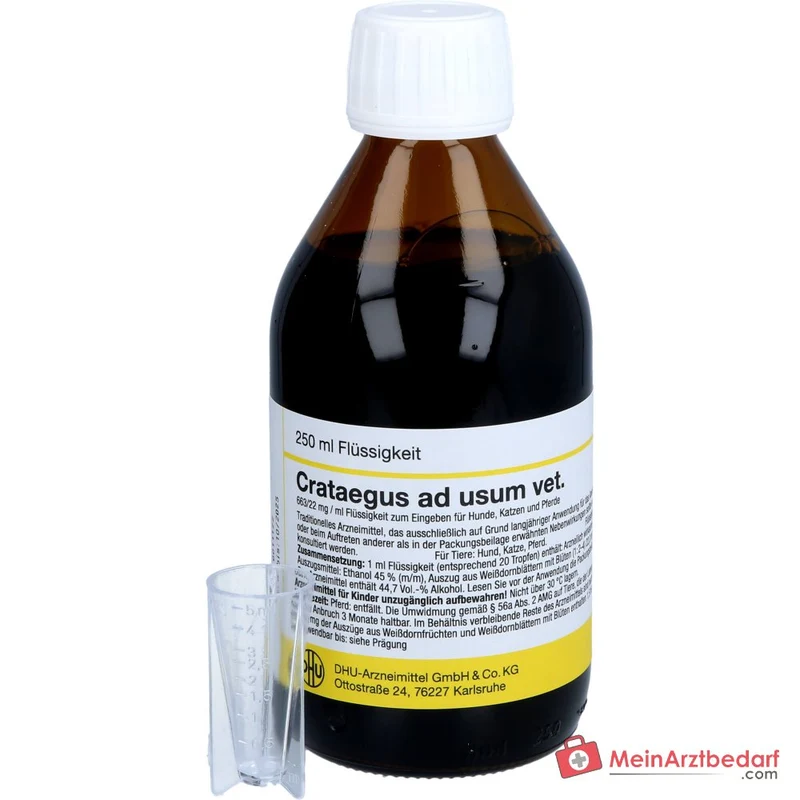 Crataegus ad usum vet Weißdorn-Extrakt Tropfen 250 ml für Hunde Katzen Pferde
