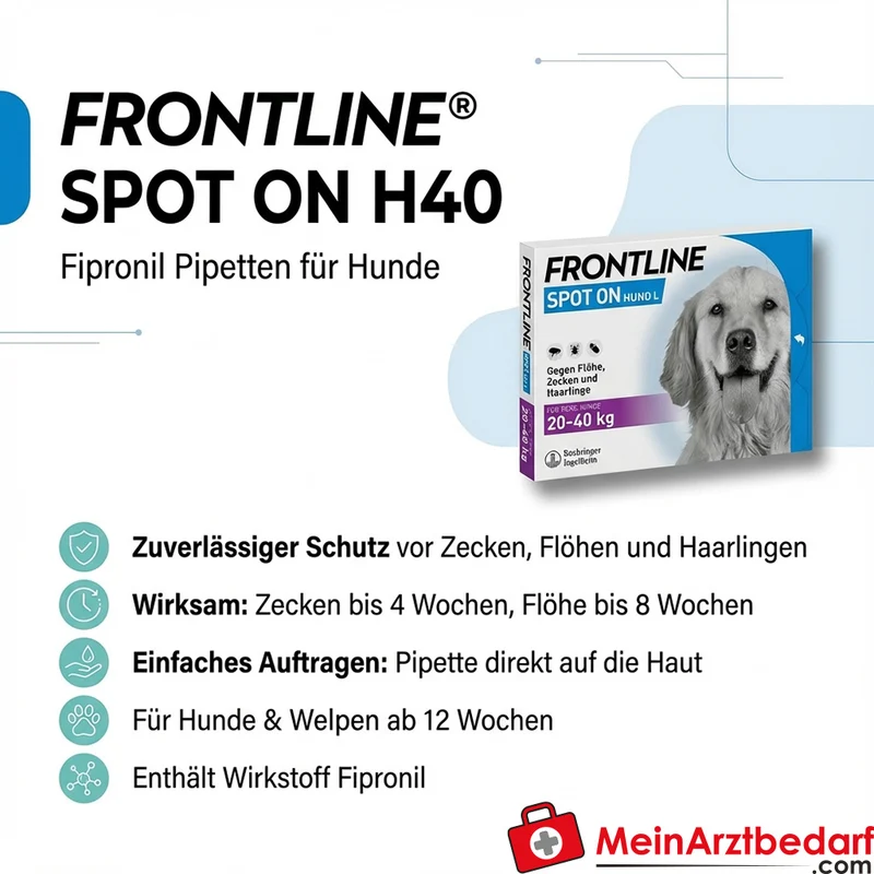 Frontline Spot On H40 Fipronil Pipetten 6 Stück