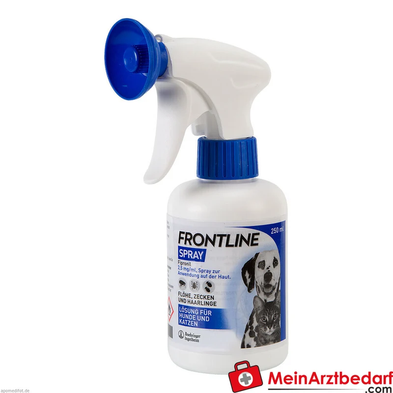 Frontline Fipronil Spray zur Anwendung auf der Haut für Hunde und Katzen, 250 ml