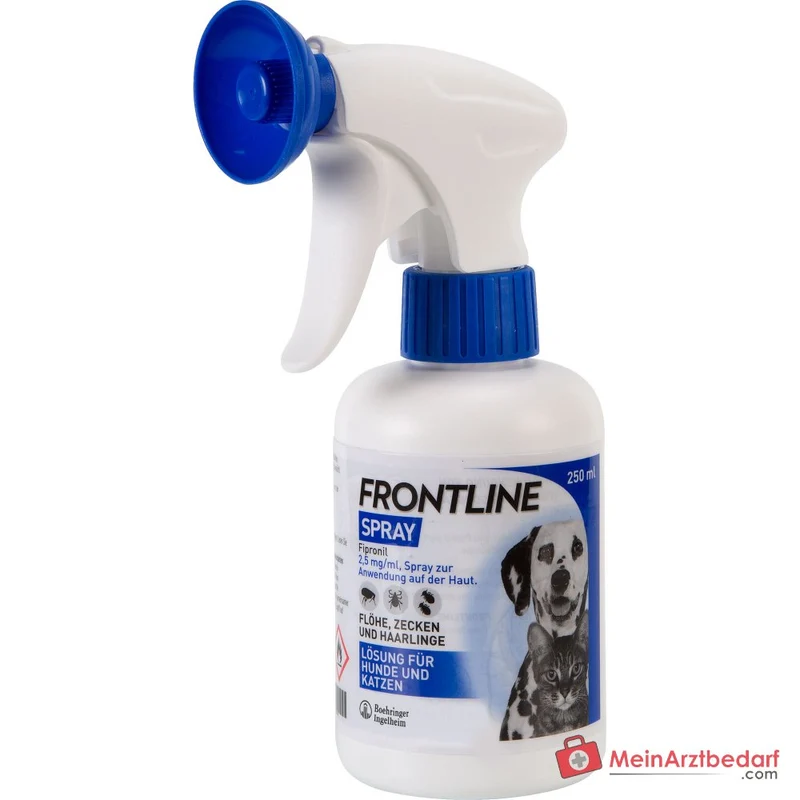Frontline Fipronil Spray zur Anwendung auf der Haut für Hunde und Katzen, 250 ml