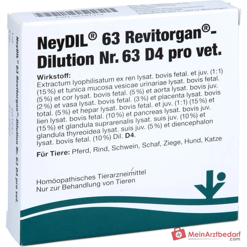 NeyDIL 63 Revitorgan D4 pro vet homöopathisches Arzneimittel Injektionslösung 5 x 2 ml