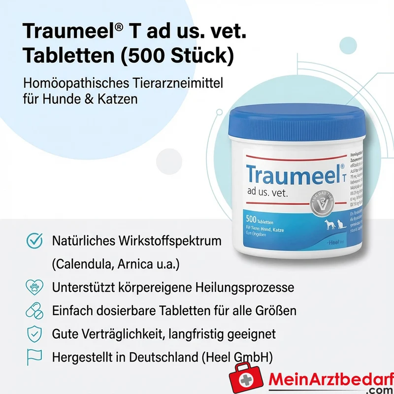 Heel Traumeel T ad us. vet. Tabletten 500 Stück für Hunde & Katzen