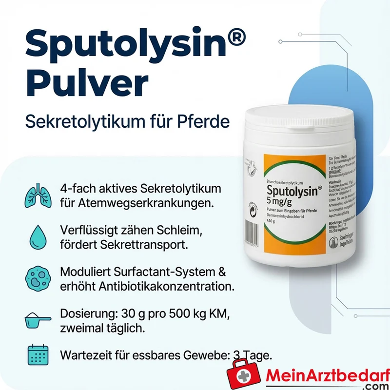 Boehringer Ingelheim Sputolysin Vet Dembrexin Pulver für Pferde, 420 g