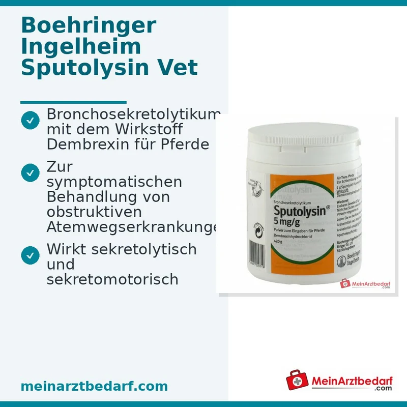 Boehringer Ingelheim Sputolysin Vet Dembrexin Pulver für Pferde, 420 g