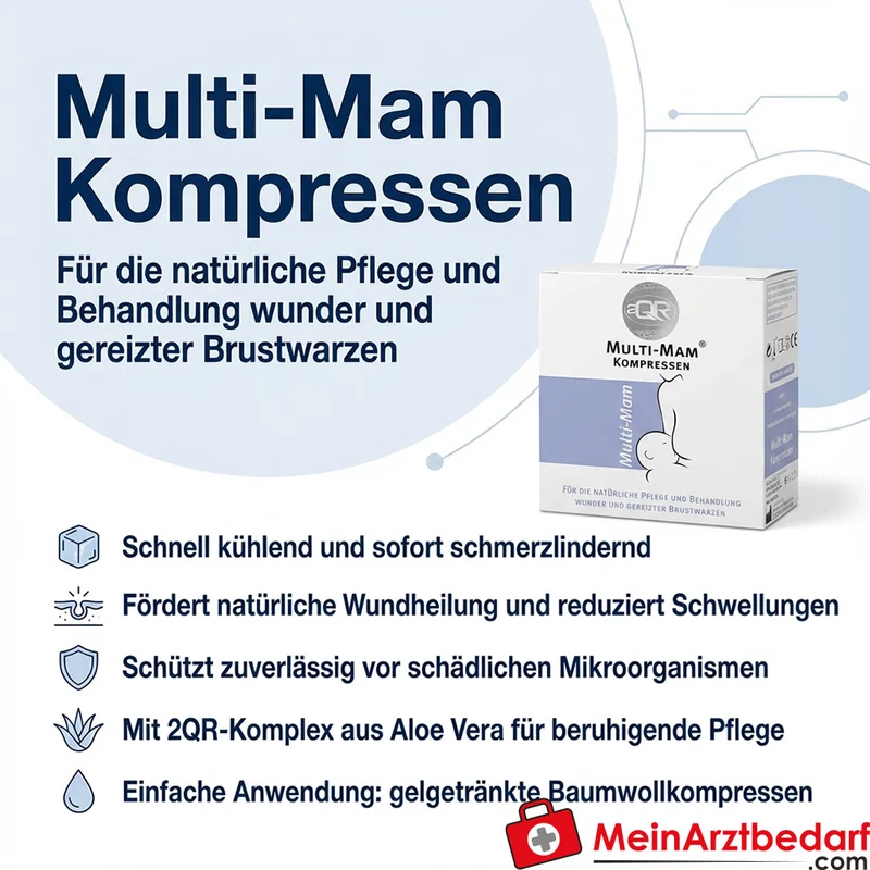Multi-Mam Kompressen 2QR‑Komplex Aloe Vera gelgetränkte Baumwollkompressen für wunde Brustwarzen