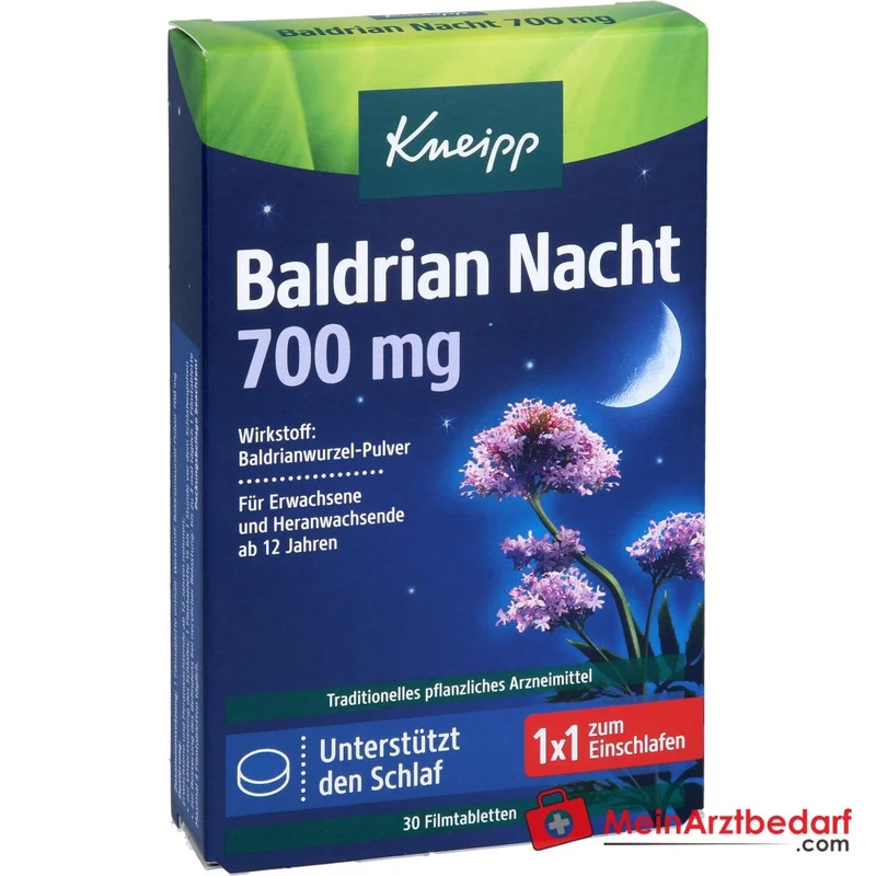 Kneipp Baldrian Nacht 700 mg Filmtabletten, 30 St.