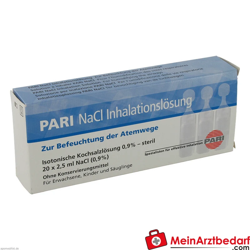 PARI NaCl Inhalationslösung 0,9% 2,5 ml Ampullen 20 Stück