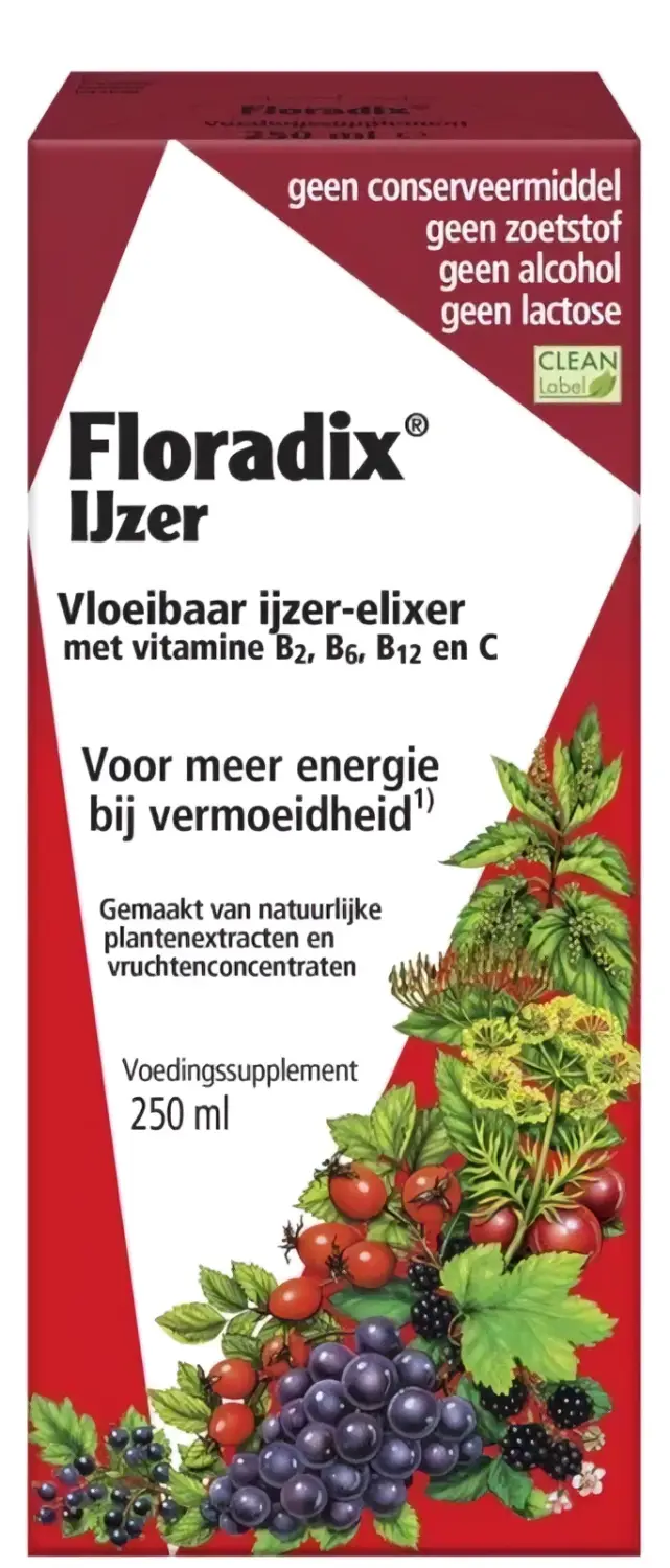 Vloeibaar ijzer-elixer met vitamines - Bij Vermoeidheid