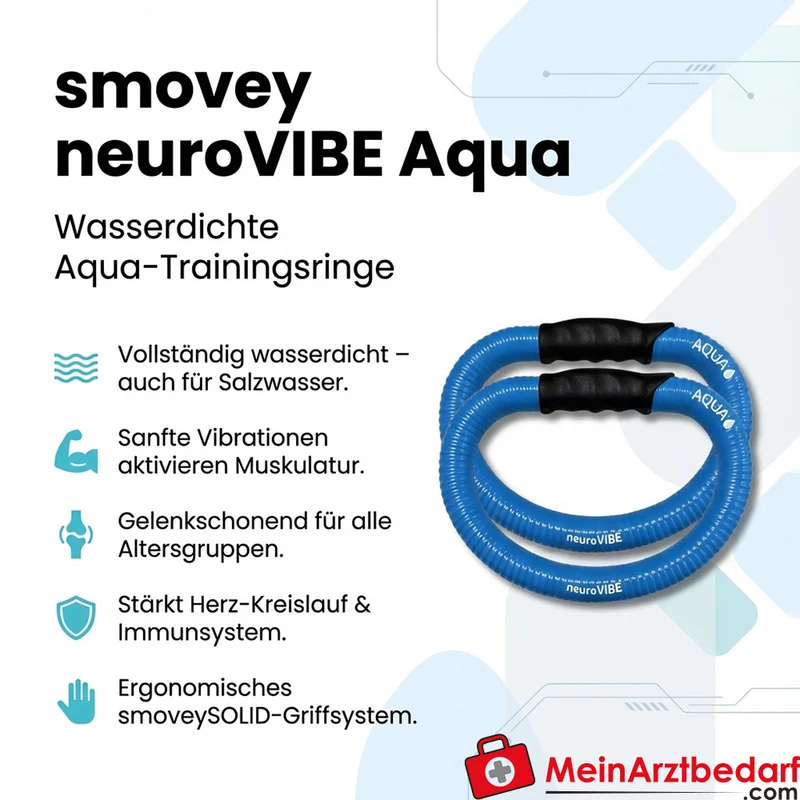 smovey neuroVIBE Aqua Aqua-Trainingsringe wasserdicht Paar Blau, 0,55 kg je Ring