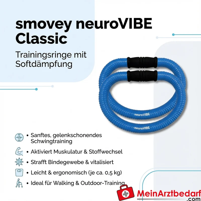 smovey neuroVIBE Classic Trainingsringe blau, Softdämpfung, 0,5 kg/Ring, Paar