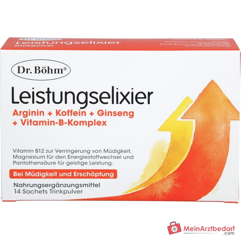 Dr. Böhm Leistungselixier mit Arginin, Taurin, Ginseng und Koffein Sachets 10 Stück