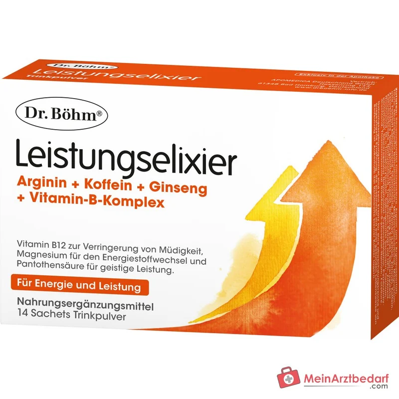 Dr. Böhm Leistungselixier mit Arginin, Taurin, Ginseng und Koffein Sachets 10 Stück