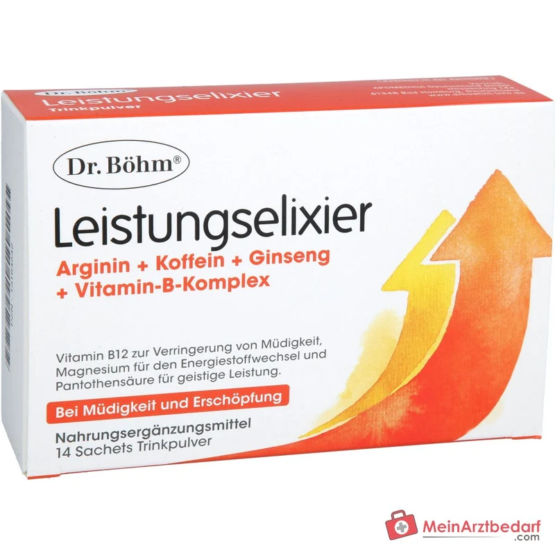 Dr. Böhm Leistungselixier mit Arginin, Taurin, Ginseng und Koffein Sachets 10 Stück