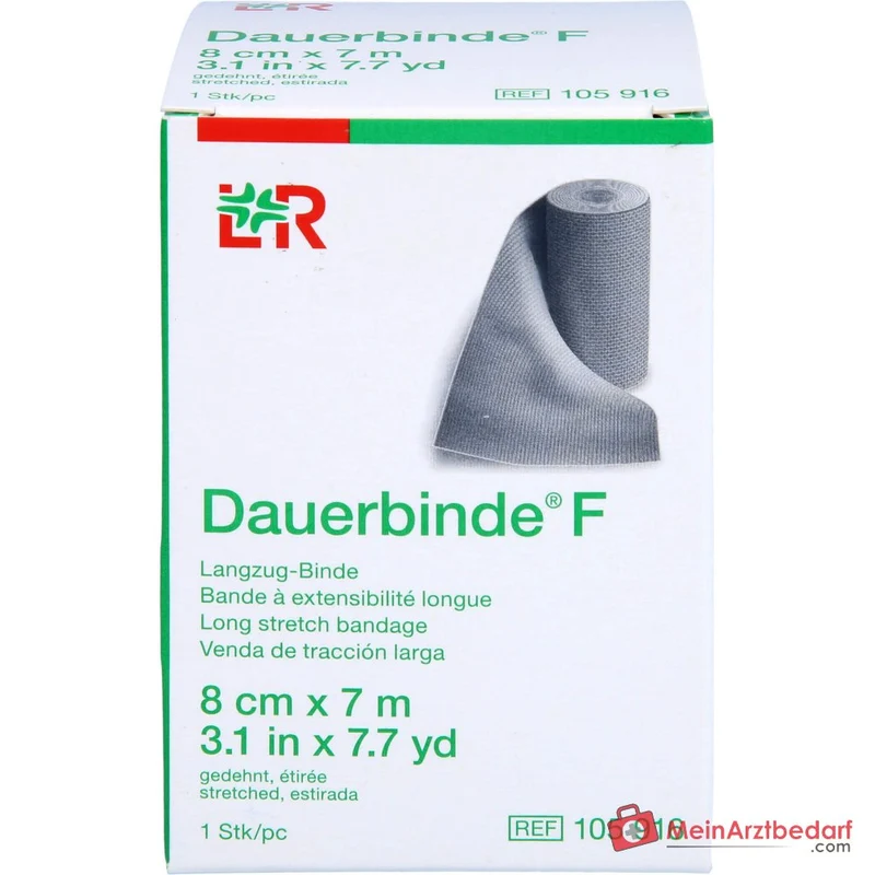 Dauerbinde F längselastisch 8 cm x 7 m, hautfarben