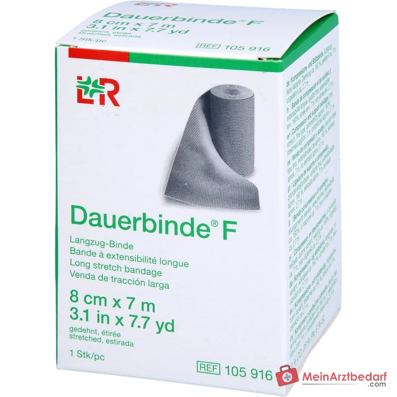 Dauerbinde F längselastisch 8 cm x 7 m, hautfarben