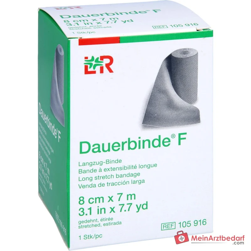 Dauerbinde F längselastisch 8 cm x 7 m, hautfarben
