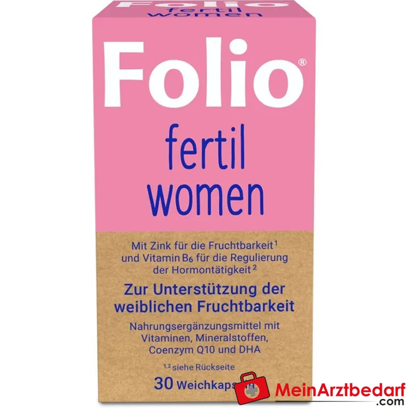 Folio fertil women Weichkapseln 35 mg Coenzym Q10, 0,45 mg Folsäure, 30 St.