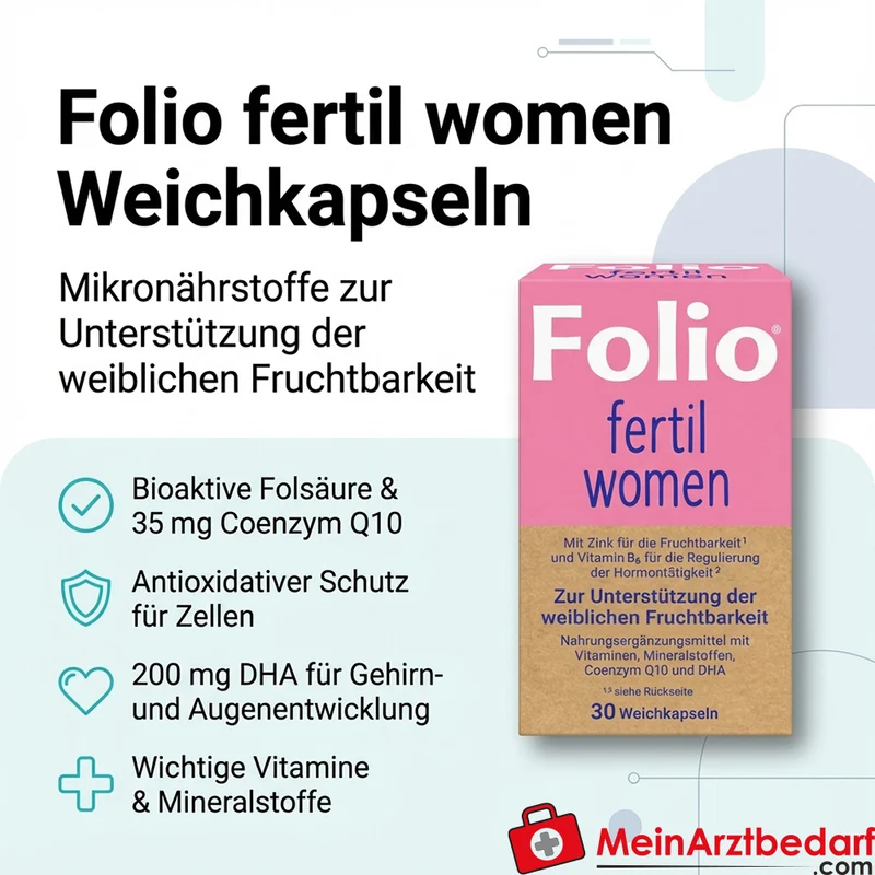 Folio fertil women Weichkapseln 35 mg Coenzym Q10, 0,45 mg Folsäure, 30 St.