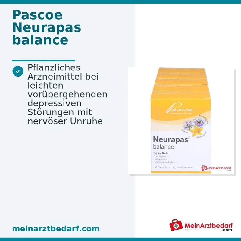 Neurapas balance Tabletten mit Baldrian, Johanniskraut und Passionsblume Packung, 5x100 Stk.