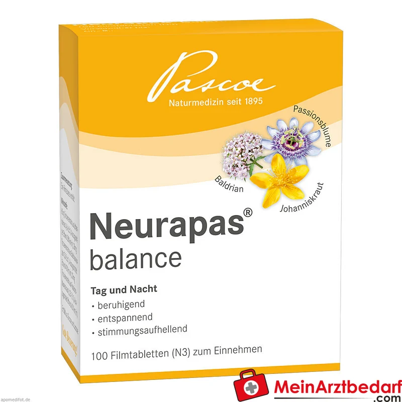 Neurapas balance Tabletten mit Baldrian, Johanniskraut und Passionsblume Packung, 5x100 Stk.