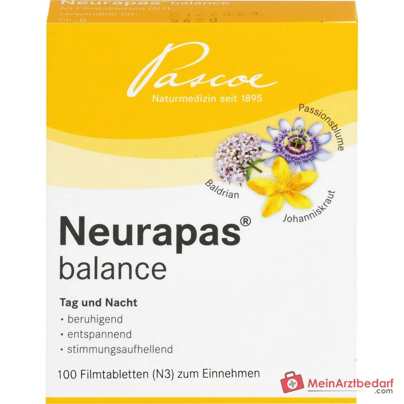Neurapas balance Tabletten mit Baldrian, Johanniskraut und Passionsblume Packung, 5x100 Stk.