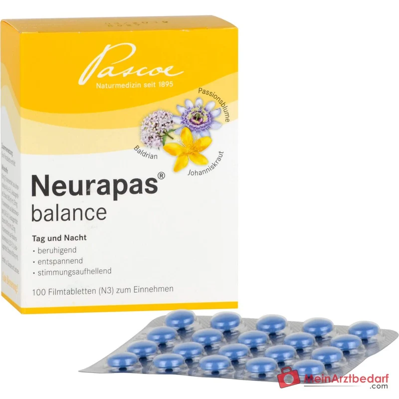 Neurapas balance Tabletten mit Baldrian, Johanniskraut und Passionsblume Packung, 5x100 Stk.