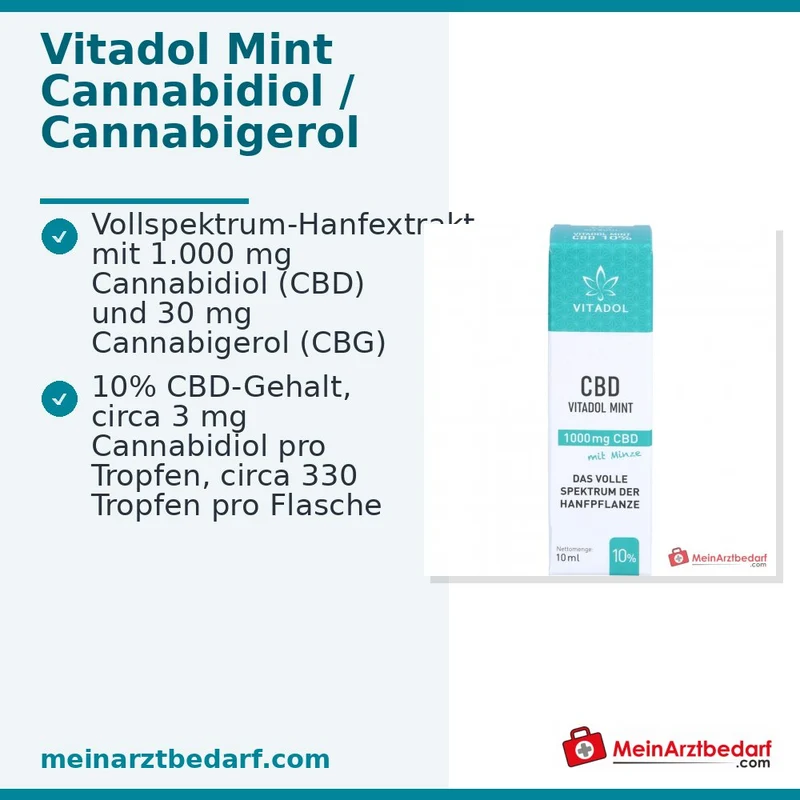 Vitadol CBD 10% (1000 mg) Bio Vollspektrum-Öl 10 ml