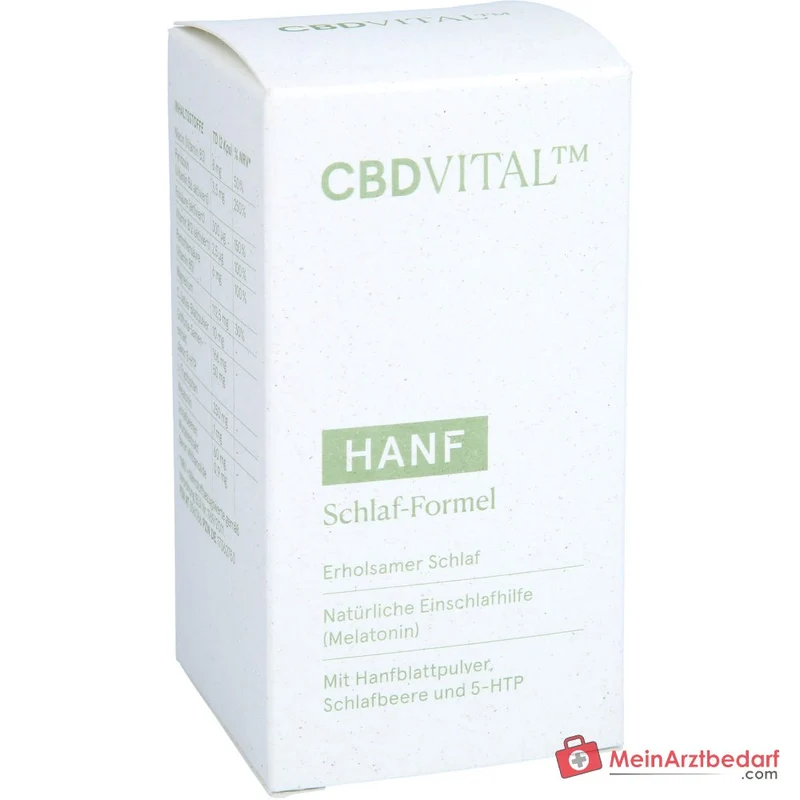 CBD VITAL Hanf Schlaf-Formel Melatonin 1 mg + L‑Tryptophan 250 mg Kapseln 60 Stück
