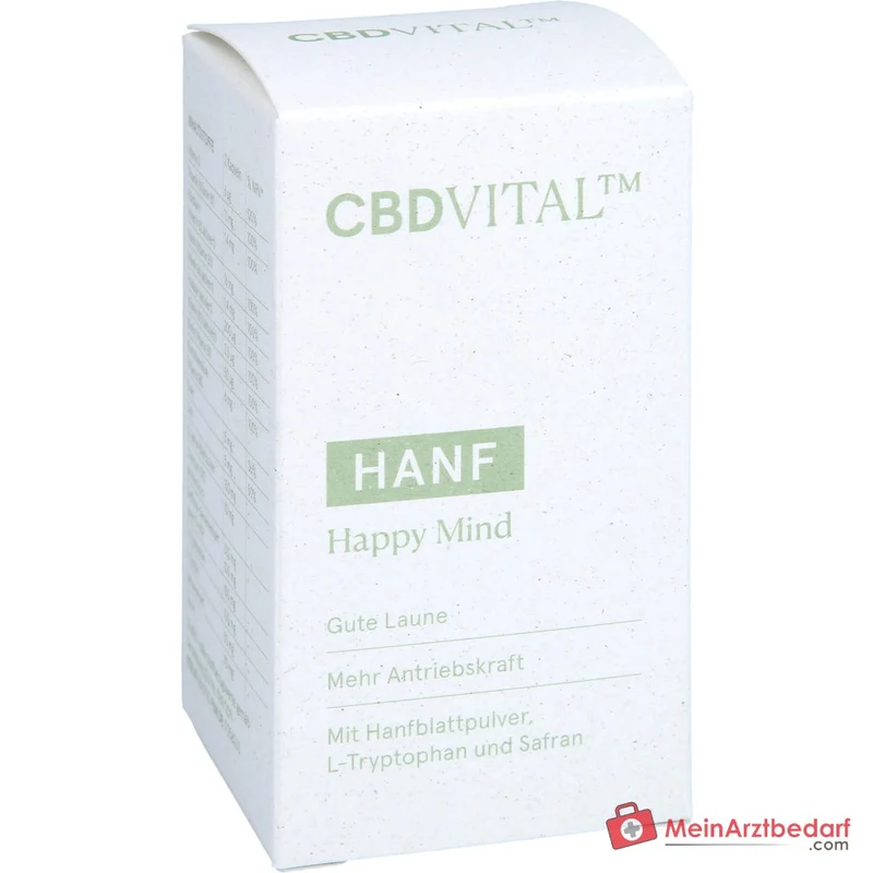 CBD VITAL Hanf Happy Mind Kapseln mit Griffonia (5‑HTP) 60 Stück