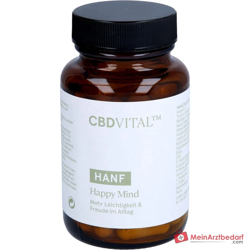 CBD VITAL Hanf Happy Mind Kapseln mit Griffonia (5‑HTP) 60 Stück
