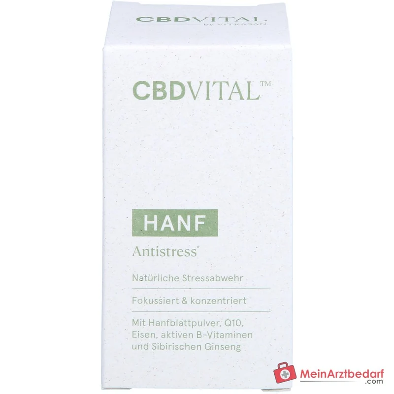 CBD VITAL Hanf Anti Stress Kapseln mit Eisen, aktivierten B‑Vitaminen und Sibirischem Ginseng 60 Kapseln
