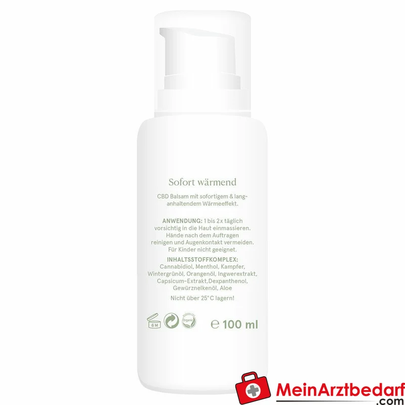 CBD Vital Arthro Warm Cannabidiol / Boswellia-Extrakt / MSM / Menthol / Kampfer / Orangenöl / Ingwer-Extrakt / Capsicum-Extrakt / Panthenol / Gewürznelkenöl / Aloe Vera Wärmecreme, 100 ml