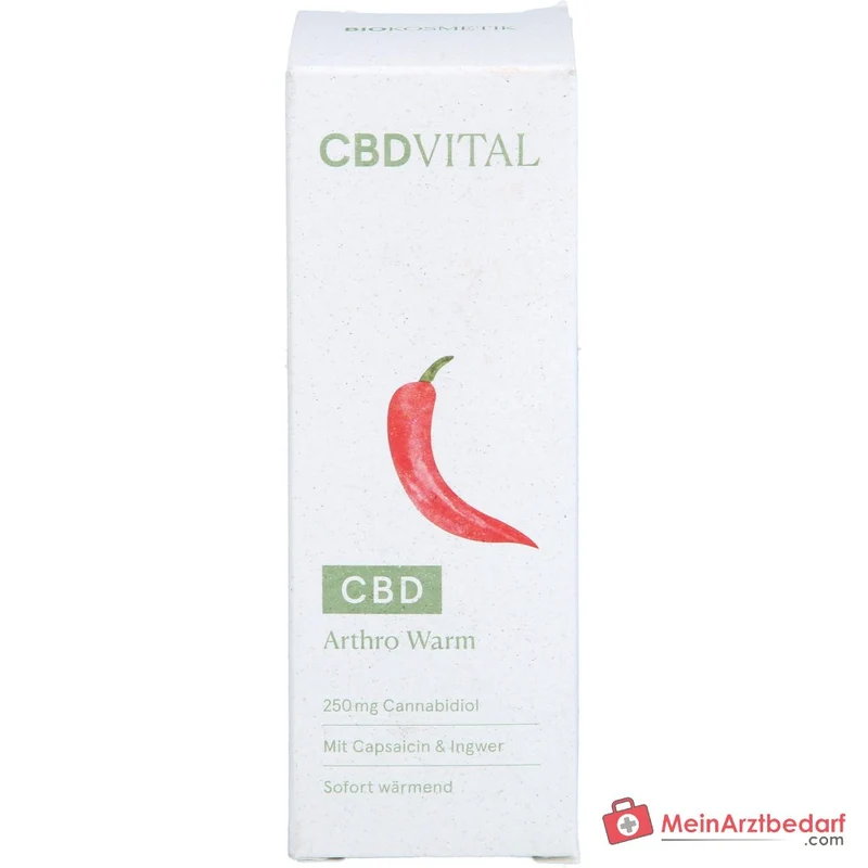 CBD Vital Arthro Warm Cannabidiol / Boswellia-Extrakt / MSM / Menthol / Kampfer / Orangenöl / Ingwer-Extrakt / Capsicum-Extrakt / Panthenol / Gewürznelkenöl / Aloe Vera Wärmecreme, 100 ml
