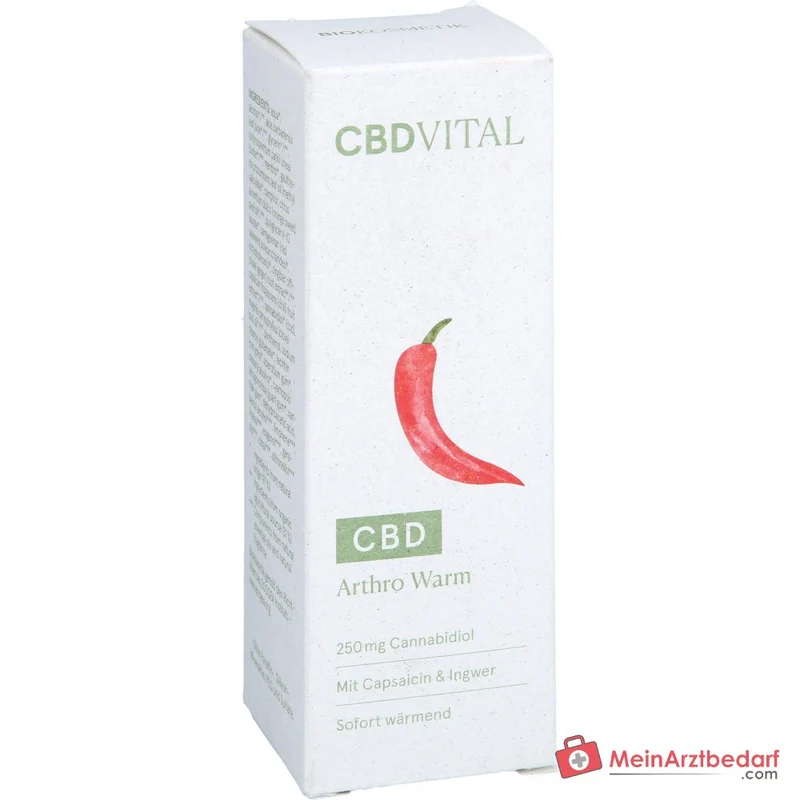 CBD Vital Arthro Warm Cannabidiol / Boswellia-Extrakt / MSM / Menthol / Kampfer / Orangenöl / Ingwer-Extrakt / Capsicum-Extrakt / Panthenol / Gewürznelkenöl / Aloe Vera Wärmecreme, 100 ml