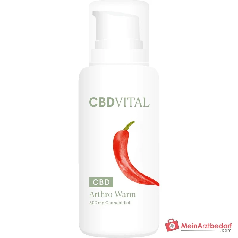 CBD Vital Arthro Warm Cannabidiol / Boswellia-Extrakt / MSM / Menthol / Kampfer / Orangenöl / Ingwer-Extrakt / Capsicum-Extrakt / Panthenol / Gewürznelkenöl / Aloe Vera Wärmecreme, 100 ml