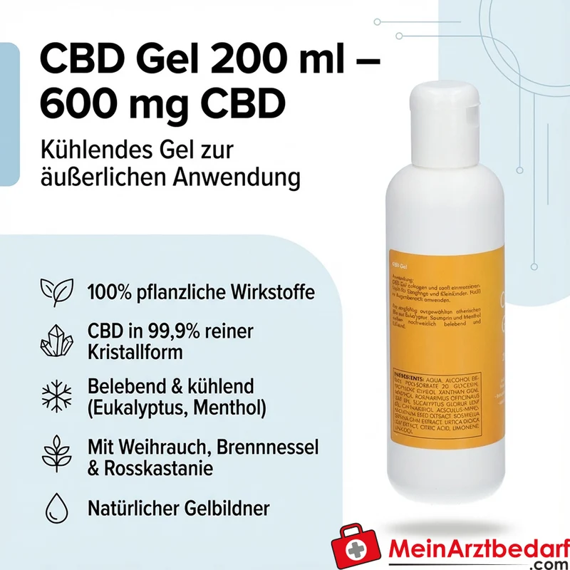 CBD Gel 600 mg (0,3% CBD) zur äußerlichen Anwendung 200 ml