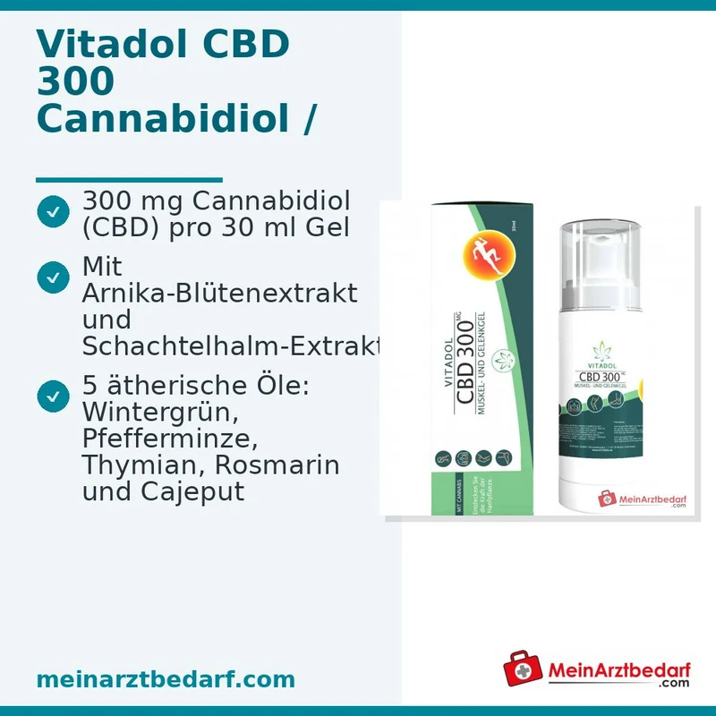 Vitadol CBD 300 Cannabidiol / Arnika / Schachtelhalm Muskel- und Gelenkgel, 30 ml