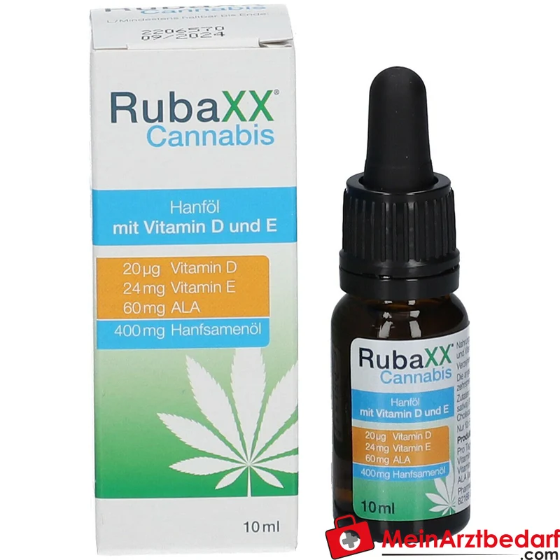 RubaXX Cannabis Öl Cannabissamenöl Vitamin D 20 µg Vitamin E Öl 10 ml