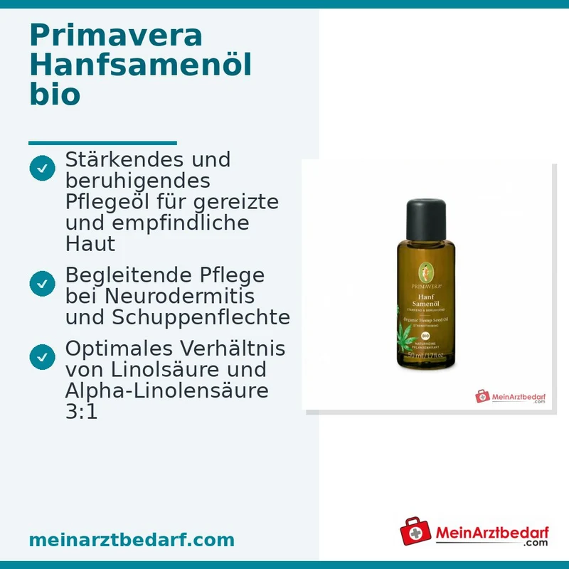 PRIMAVERA Hanfsamenöl bio Pflegeöl für sensible, trockene & reife Haut