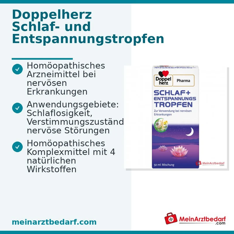 DoppelherzPharma Schlaf und Entspannungs-Tropfen Valeriana, Passiflora, Avena, Hypericum 11 ml