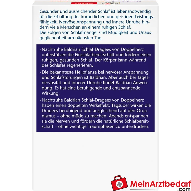 Doppelherz Nachtruhe Baldrian 150 mg Baldrian-Trockenextrakt überzogene Tabletten 30 Stück