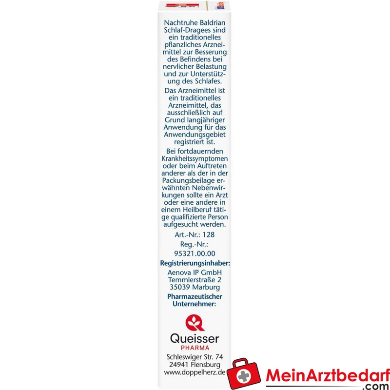 Doppelherz Nachtruhe Baldrian 150 mg Baldrian-Trockenextrakt überzogene Tabletten 30 Stück
