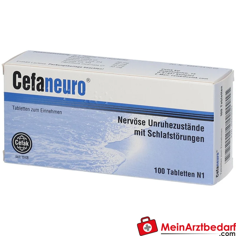 Cefaneuro homöopathisches Arzneimittel, Gelsemium 30 mg, Avena sativa 30 mg, Strychnos ignatii 30 mg, Passiflora 30 mg Tabletten